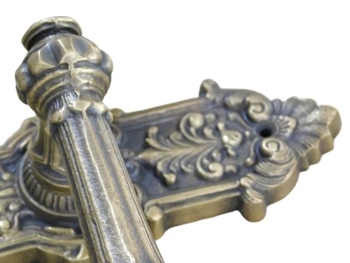 Set deurbeslag voor de (huis)deur: antiek messing oprichter tijd, PC 92.