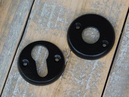 Set of door fittings for front door - PZ - iron, black - timeless design