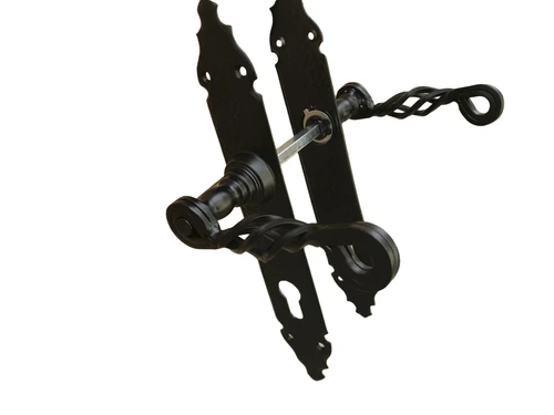 Black Set Door Hardware for Front Door - Wrought Iron - PZ 92