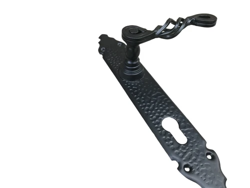 Black Set Door Hardware for Front Door - Wrought Iron - PZ 92