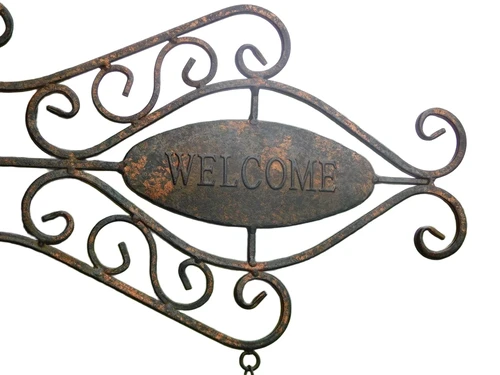 Sign Welcome with Bell - Metal