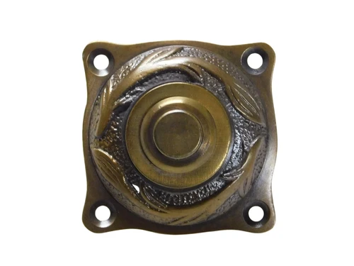 Doorbell De Lelie - 4.5 x 4.5 cm - Patinated Brass