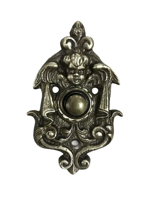 Doorbell Angel - brass patinated