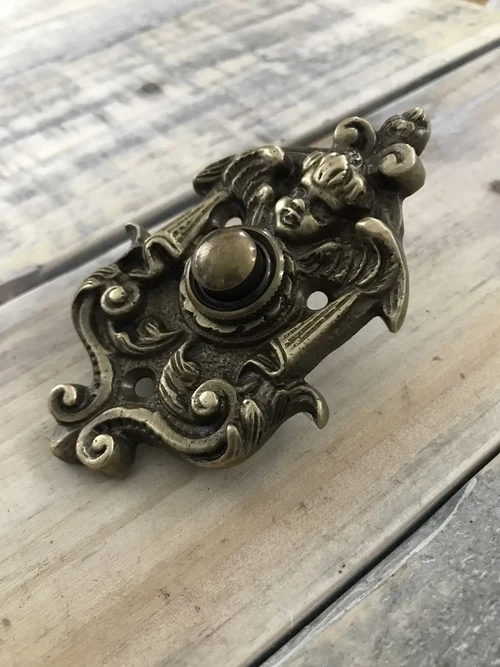 Doorbell Angel - brass patinated