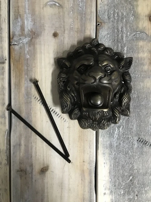 Doorbell Lion - Antique Brass - Lion's Head