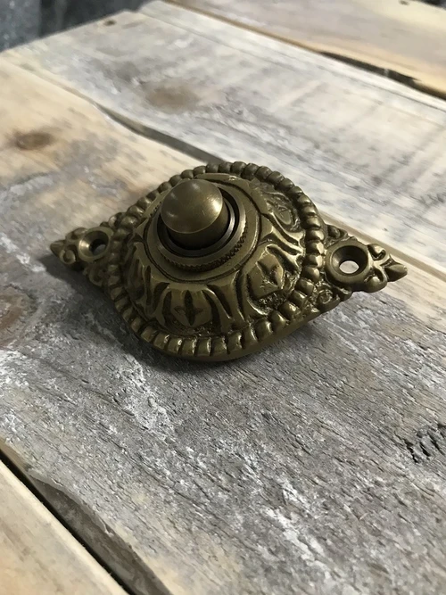 Ornate Doorbell - Antique Brass - Pressure Bell