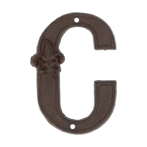 Tasteful letter “C” for your house wall, antique house number extension