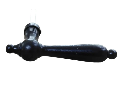 Set of room door hardware - black - long plate + door handle - antique set - BB72