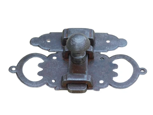 Decorative sliding lock - Door hardware - Rusty - Iron - Furniture hardware