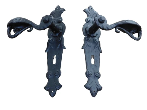 Italian exclusive wrought iron door hardware for room doors-Corina-Vecchia black