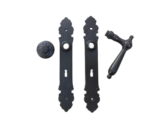 Room door hardware set BB 72 - door knob + latch retro antique iron dark brown for interior doors