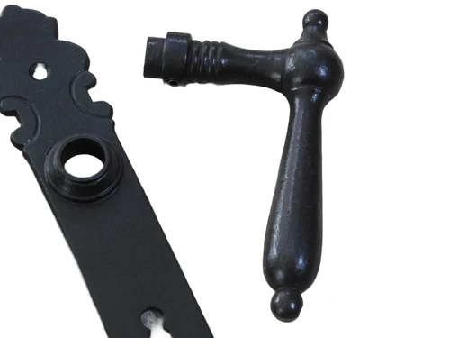 Room door hardware set BB 72 - door knob + latch retro antique iron dark brown for interior doors