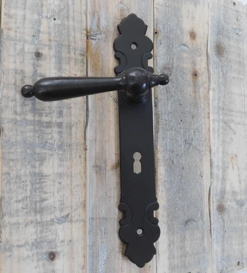 Room door hardware set BB 72 - door knob + latch retro antique iron dark brown for interior doors
