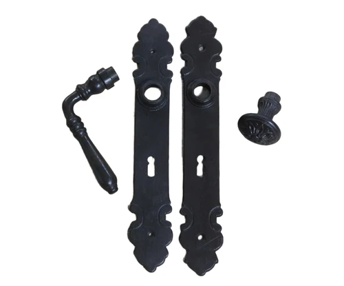 Room door hardware set BB 72 - door knob + latch retro antique iron dark brown for interior doors
