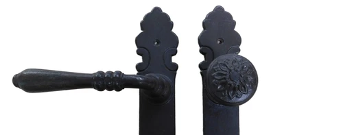 Room door hardware set BB 72 - door knob + latch retro antique iron dark brown for interior doors