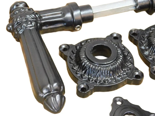 Set of door hardware - black - BB Castle - iron
