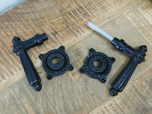 Set of door hardware - black - BB Castle - iron