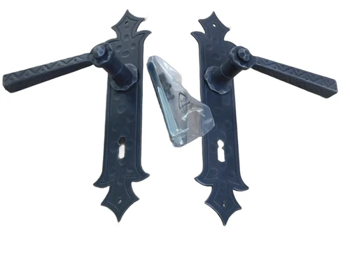 Set of door hardware BB72 - wrought iron black - Mediterranean country house style