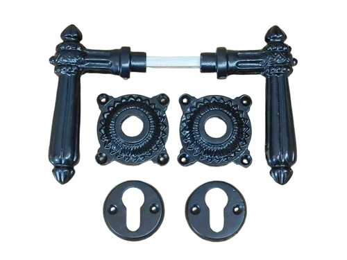 Set of door hardware PZ - black - iron