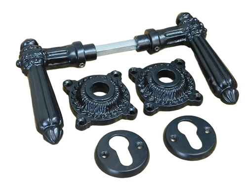 Set of door hardware PZ - black - iron