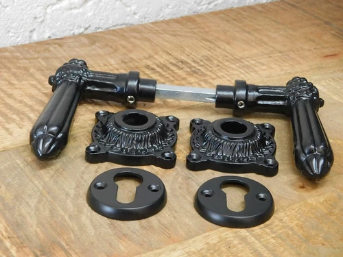 Set of door hardware PZ - black - iron