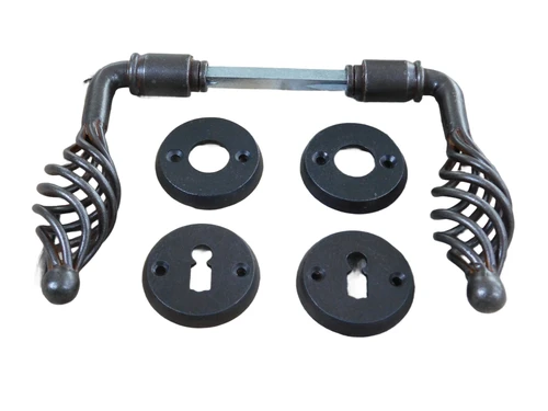 Set of door hardware for internal doors - antique iron brown - soldered handles