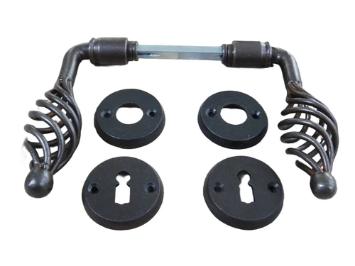 Set of door hardware for internal doors - antique iron brown - soldered handles