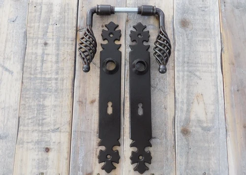 Set of door hardware for room doors - BB72 - from antique iron brown