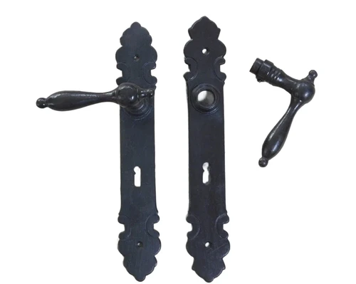 Set of door handles + door plates BB - antique iron dark brown