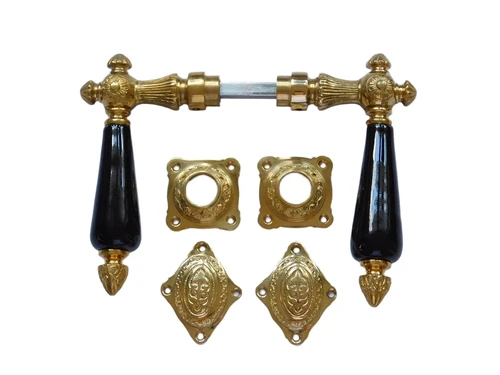 Set of door furniture for room doors - polished brass - BB