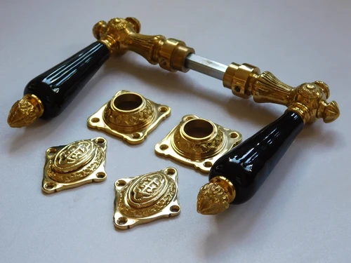 Set of door furniture for room doors - polished brass - BB