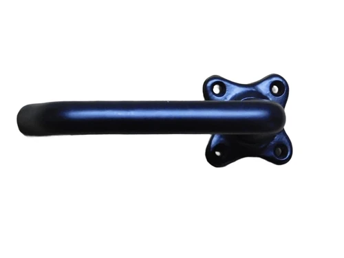 Set of door handles with latch and lock escutcheons - Black - Aluminium