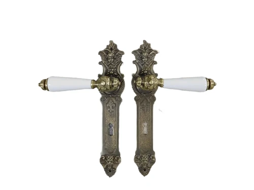 Set of door hardware BB72 - for internal doors - brass patinated