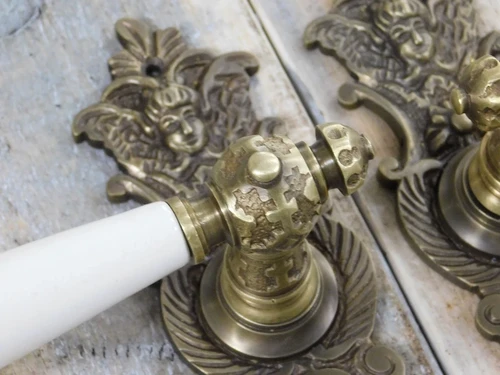 Set of door hardware BB72 - for internal doors - brass patinated