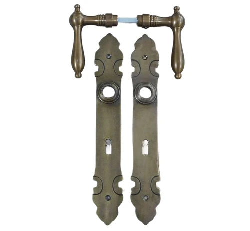 Set deurbeslag voor kamerdeuren, BB 72 , 2 x vergrendelingen plus 2 x lange plaat, incl. Doorn