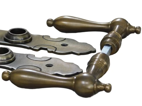 Set deurbeslag voor kamerdeuren, BB 72 , 2 x vergrendelingen plus 2 x lange plaat, incl. Doorn