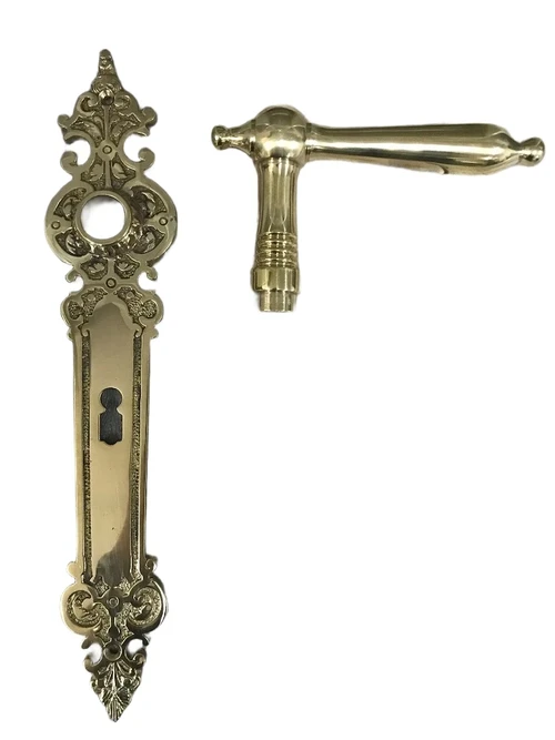Set of door hardware for room doors - polished brass - BB 72 - handles and door plates