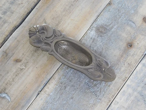 Handle - patinated brass - for sliding doors