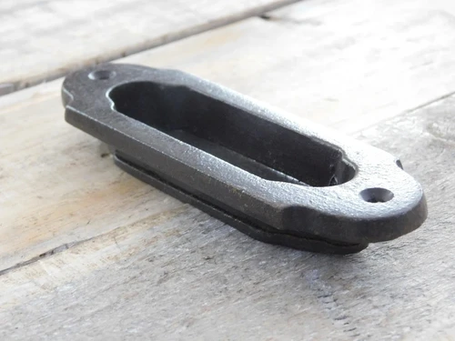 Sliding door handle - antique iron - dark brown