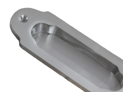 Sliding door handle - matt nickel - bowl handle