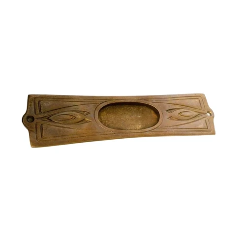Schuifdeurgreep, Art Nouveau, messing gepatineerd