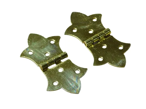 Set of Two Furniture Hinges - Gold Coloured