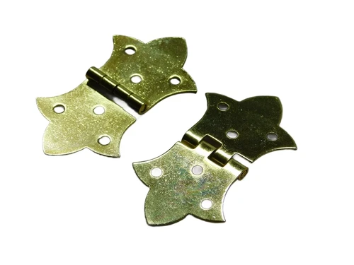 Set of Two Furniture Hinges - Gold Coloured