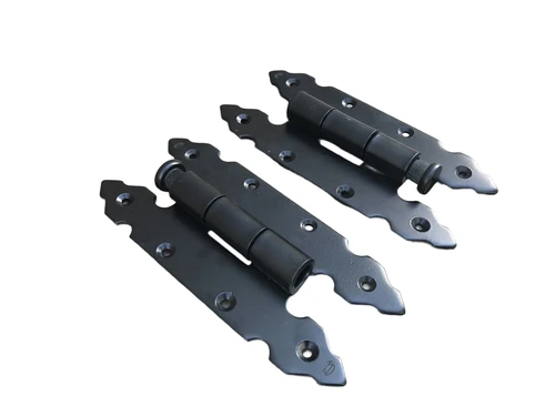 Türhalter-Set aus Schmiedeeisen, Scharniere, Türhänger - schwarz