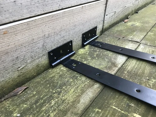 Set grote scharnieren, 400 mm, zwart gecoat