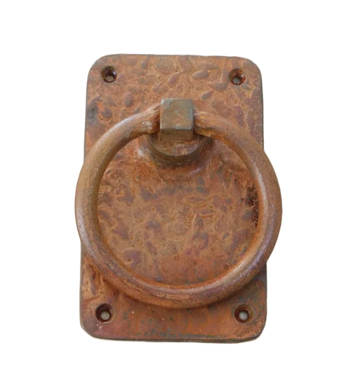 1 Rustic large ring as door shutter/gate shutter-rust coated metal.