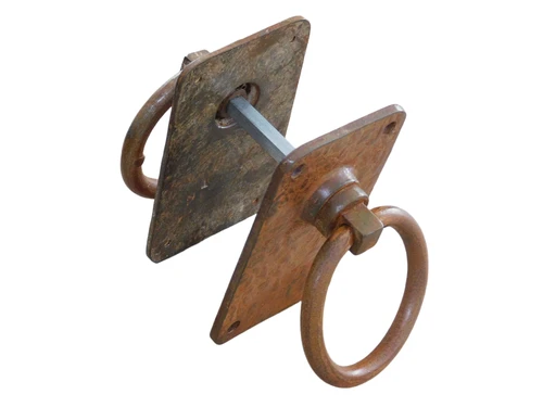 1 Rustic large ring as door shutter/gate shutter-rust coated metal.