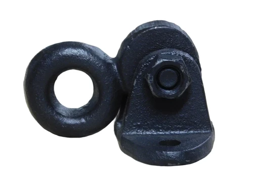 Movable ceiling hook / wall hook ring, large eye - cast iron - black
