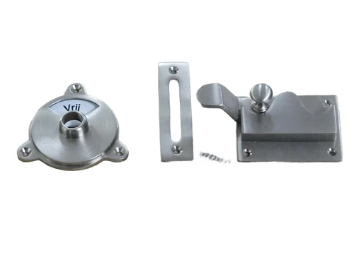 Door hardware WC Nickel matt, rotary lock toilet door WC door hardware Retro