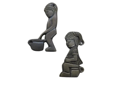 Toilet door plates toilet door sign - brass - for toilet, boy + girl